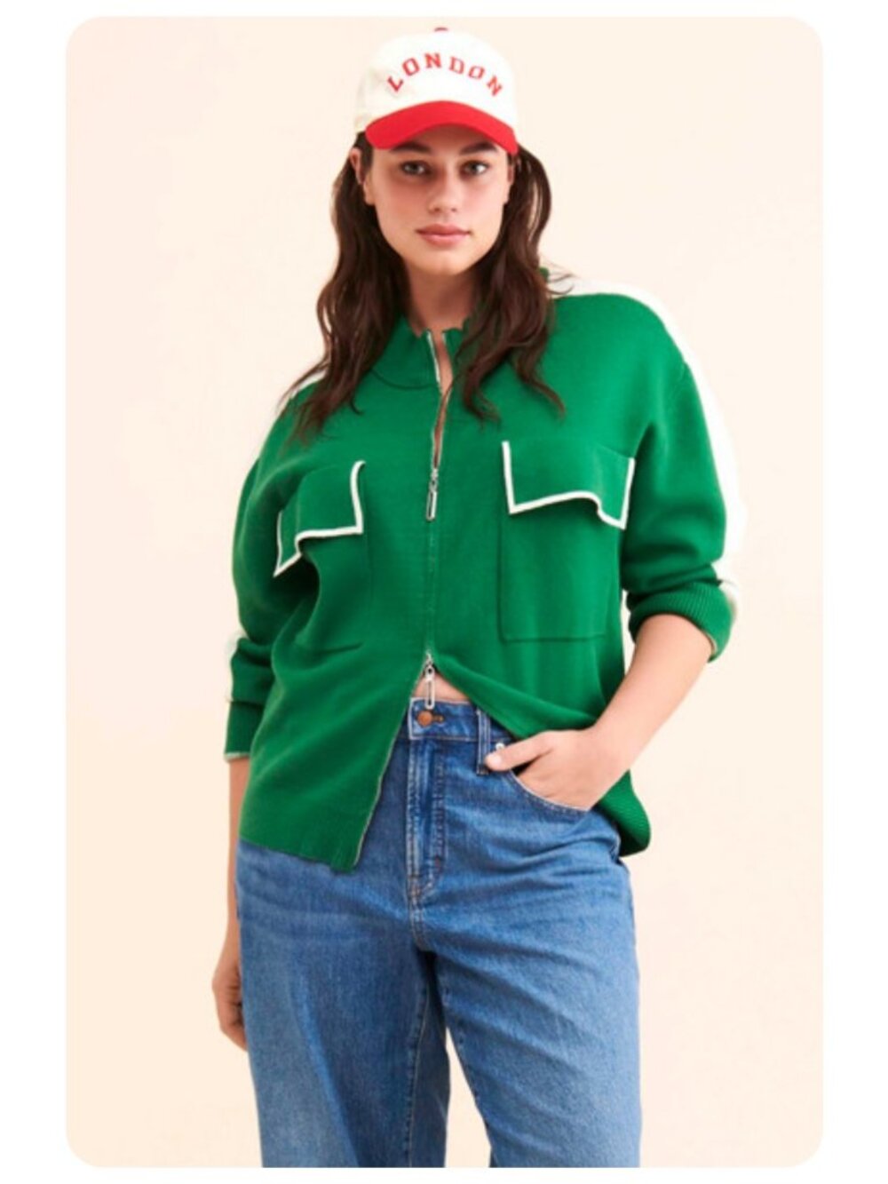 FrenchMauve Clio Green Colorblock Sweater sz 2X